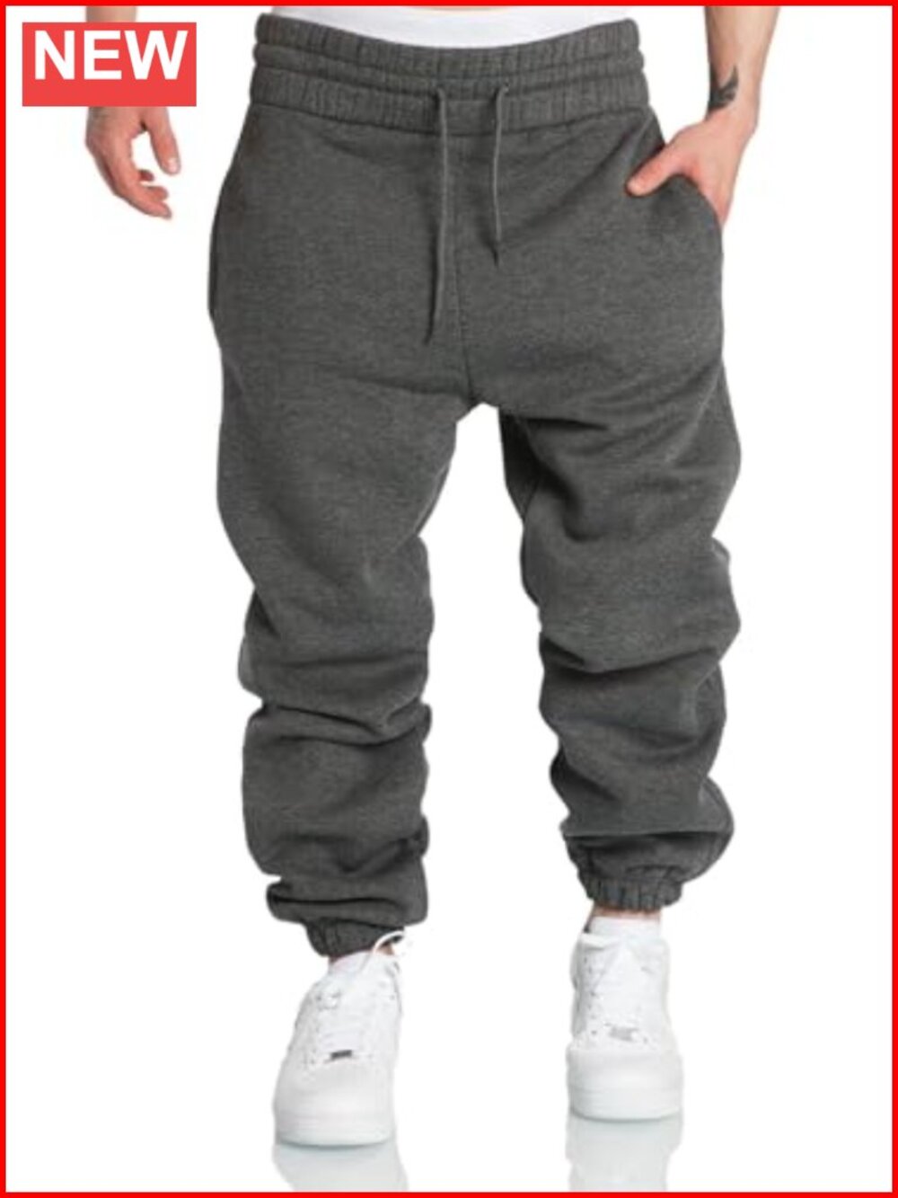 Men's Cotton Blend Tapered Joggers Sweatpants with Pockets
